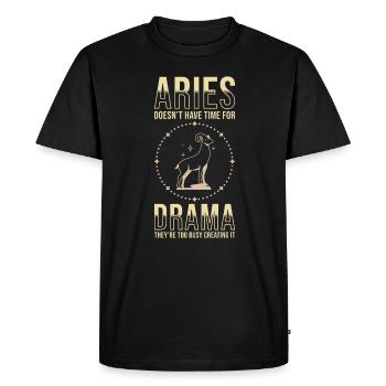 Bélier Signe du Zodiaque Astrologie Horoscope Bélier - T-shirt Premium bio Homme - noir - Devant - Nico (187cm)