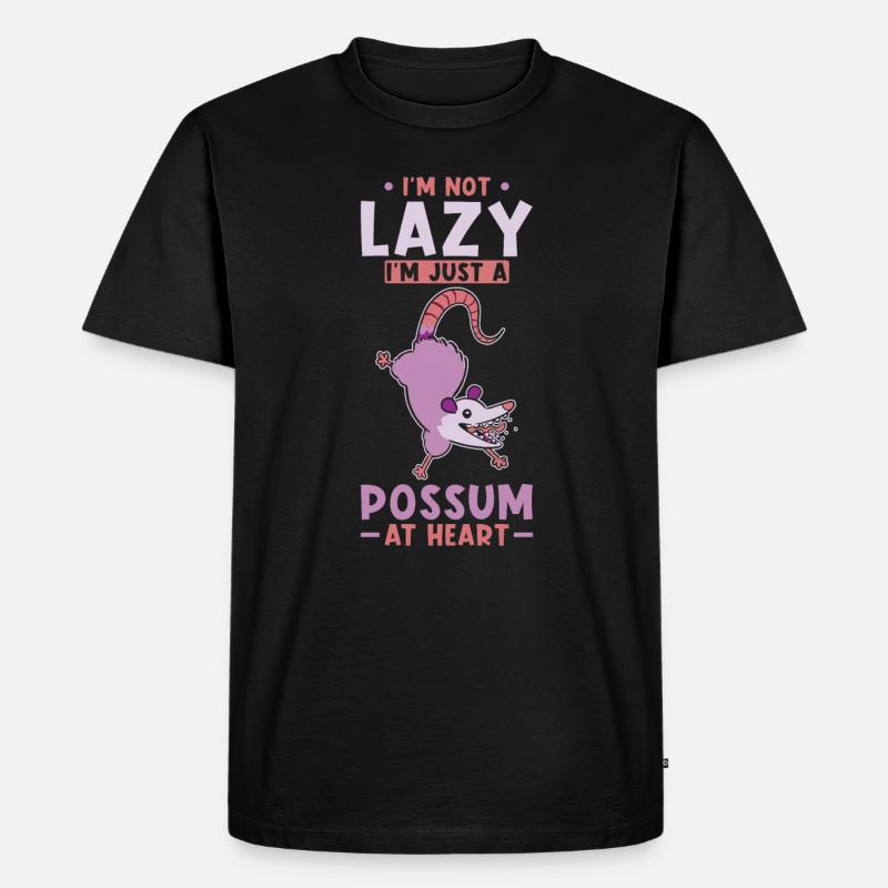 Opossum Spruch - Männer Premium Bio T-Shirt - Schwarz