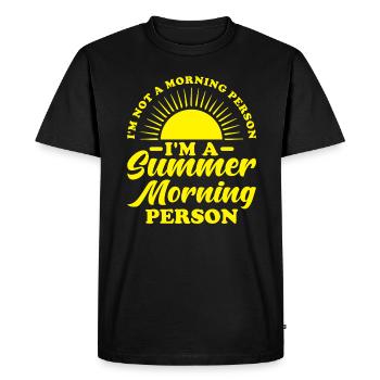 Morning person summer - Men's Premium Organic T-Shirt - black - Front - Nico (187cm)