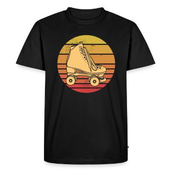 Roller Skates Retro 70s 80s Roller Skating - Men's Premium Organic T-Shirt - black - Front - Nico (187cm)