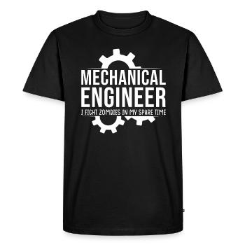 Ingénieur en mécanique Je me bats contre des zombies - T-shirt Premium bio Homme - noir - Devant - Nico (187cm)