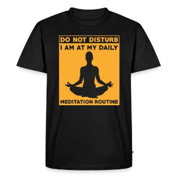 Routine de méditation quotidienne Yoga Mindfulness - T-shirt Premium bio Homme - noir - Devant - Nico (187cm)