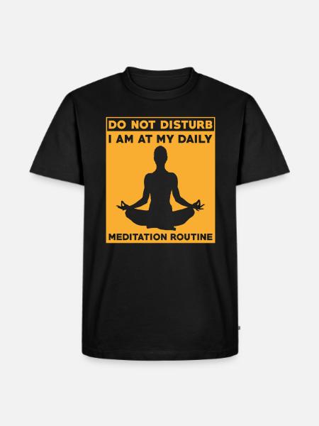 Daily Meditation Routine Yoga Mindfulness - Men's Premium Organic T-Shirt - black