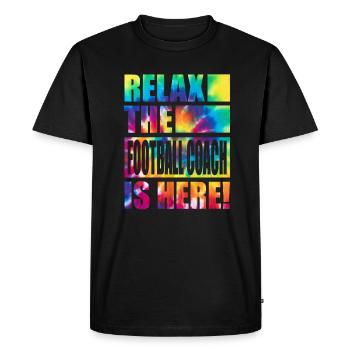 Football Coach Funny Saying - Men's Premium Organic T-Shirt - black - Front - Nico (187cm)
