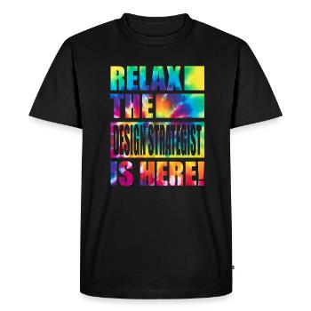 Stratège en design drôle de dicton - T-shirt Premium bio Homme - noir - Devant - Nico (187cm)