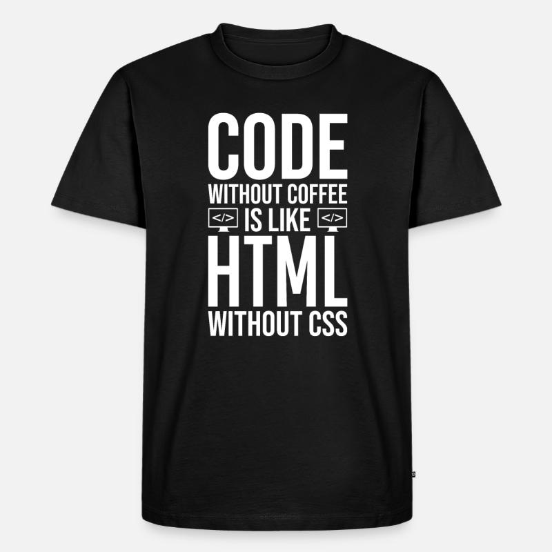 Coder Kaffee Geschenk - Männer Premium Bio T-Shirt - Schwarz