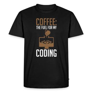 Coder Coffee The fuel for my coding - Men's Premium Organic T-Shirt - black - Front - Nico (187cm)