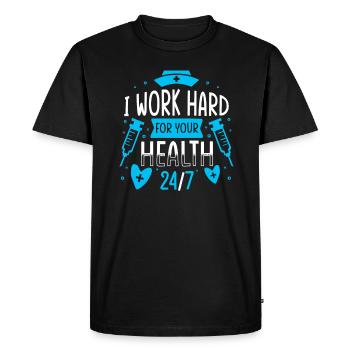Registered Nurse - Men's Premium Organic T-Shirt - black - Front - Nico (187cm)