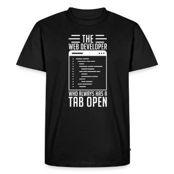 Web Developer Tab Always Open - Men's Premium Organic T-Shirt - black - Front - Nico (187cm)