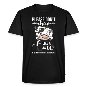 Misophonia Please do not chew like a cow - Men's Premium Organic T-Shirt - black - Front - Nico (187cm)
