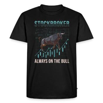 Courtier en valeurs mobilières, négociant, investisseur, bourse - T-shirt Premium bio Homme - noir - Devant - Nico (187cm)