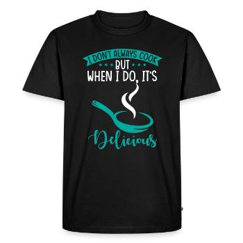 Un chef amateur cuisine des plats culinaires - T-shirt Premium bio Homme - noir - Devant - Nico (187cm)