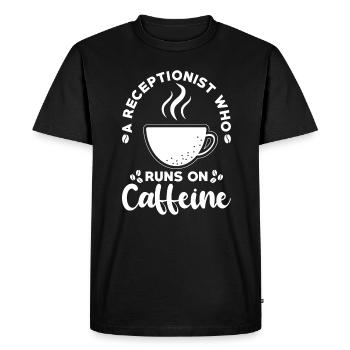Réceptionniste Cadeau Café réceptionniste - T-shirt Premium bio Homme - noir - Devant - Nico (187cm)
