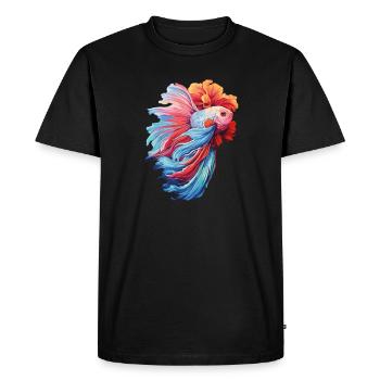 Bettafish Fish - Men's Premium Organic T-Shirt - black - Front - Nico (187cm)