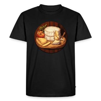 Camembert Fromage France - T-shirt Premium bio Homme - noir - Devant - Nico (187cm)