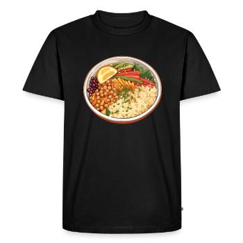 Bol de couscous Aliments sains - T-shirt Premium bio Homme - noir - Devant - Nico (187cm)