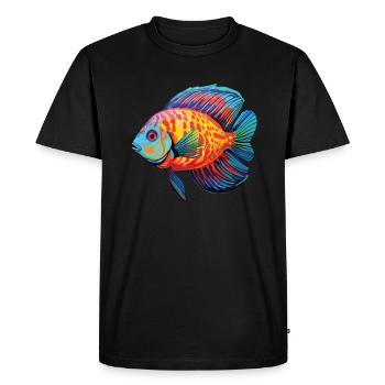 Discus fish - Men's Premium Organic T-Shirt - black - Front - Nico (187cm)