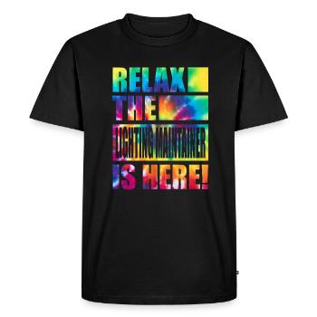 Entretien d’éclairage drôle de dicton - T-shirt Premium bio Homme - noir - Devant - Nico (187cm)