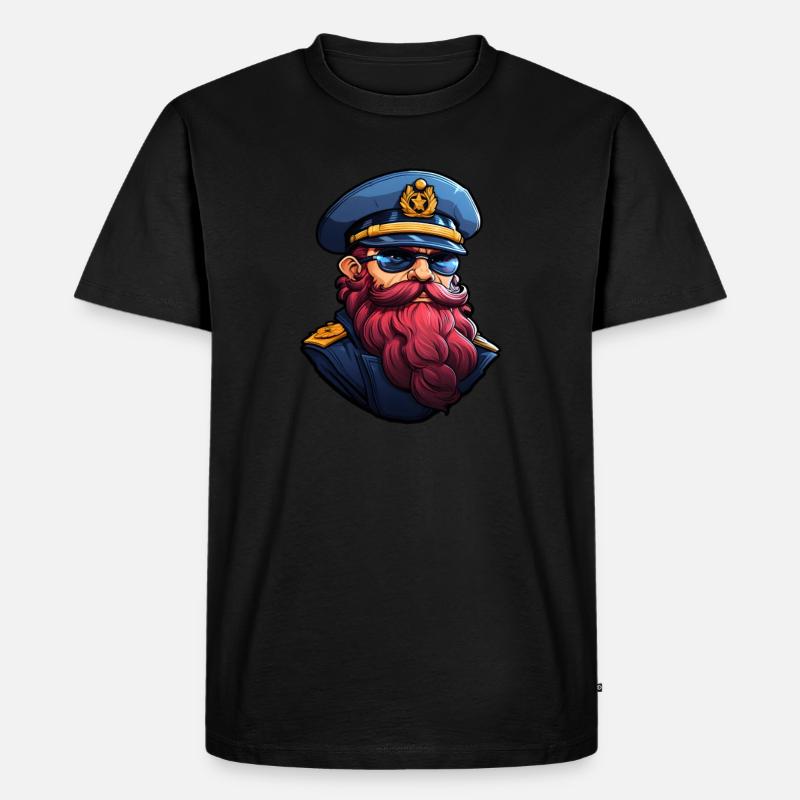 Matrose mit Bart - Männer Premium Bio T-Shirt - Schwarz