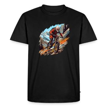 Mountain bike - Men's Premium Organic T-Shirt - black - Front - Nico (187cm)