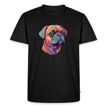 Pug head - Men's Premium Organic T-Shirt - black - Front - Nico (187cm)