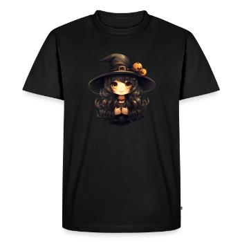 Sorcière Kawaii Halloween - T-shirt Premium bio Homme - noir - Devant - Nico (187cm)
