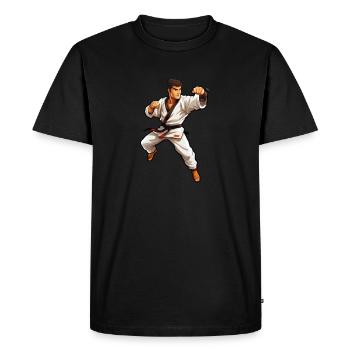 Karate Fighter - Men's Premium Organic T-Shirt - black - Front - Nico (187cm)