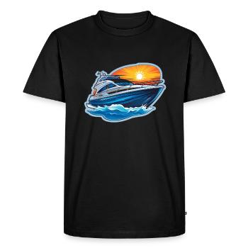 Yacht boat - T-shirt Premium bio Homme - noir - Devant - Nico (187cm)