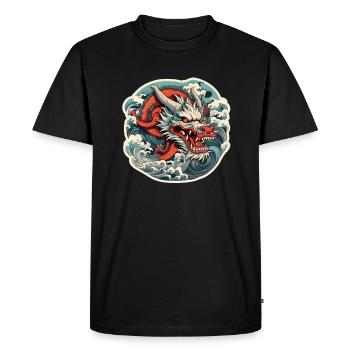 Dragon japonais - T-shirt Premium bio Homme - noir - Devant - Nico (187cm)
