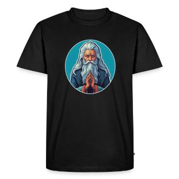 Guru Spirituality Buddhism - Men's Premium Organic T-Shirt - black - Front - Nico (187cm)