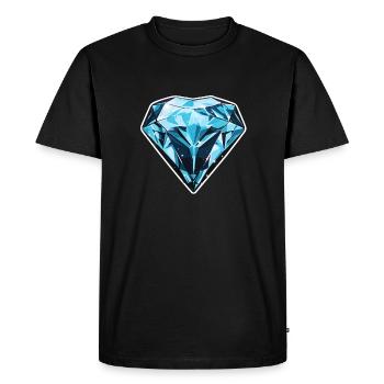 Diamond Heart - Men's Premium Organic T-Shirt - black - Front - Nico (187cm)
