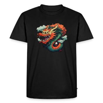 Dragon chinois - T-shirt Premium bio Homme - noir - Devant - Nico (187cm)