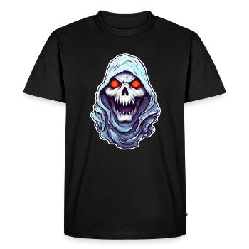 Skull Ghost Halloween - Men's Premium Organic T-Shirt - black - Front - Nico (187cm)