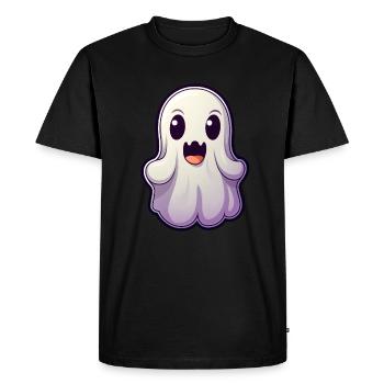 Kawaii Ghost - Men's Premium Organic T-Shirt - black - Front - Nico (187cm)