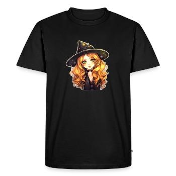 Halloween Witch Girl kawaii - T-shirt Premium bio Homme - noir - Devant - Nico (187cm)