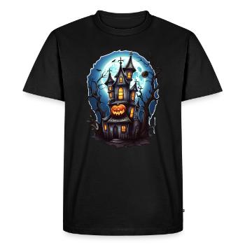 Maison hantée d’Halloween - T-shirt Premium bio Homme - noir - Devant - Nico (187cm)