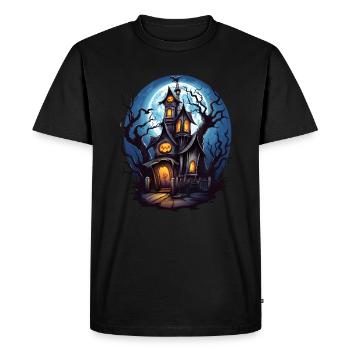 Maison hantée d’Halloween - T-shirt Premium bio Homme - noir - Devant - Nico (187cm)