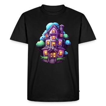Maison hantée comique - T-shirt Premium bio Homme - noir - Devant - Nico (187cm)