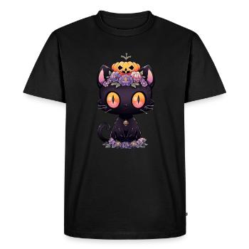 Black Cat Anime Halloween - Men's Premium Organic T-Shirt - black - Front - Nico (187cm)