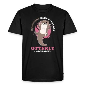 La loutre de mer dit un cadeau de loutre drôle - T-shirt Premium bio Homme - noir - Devant - Nico (187cm)
