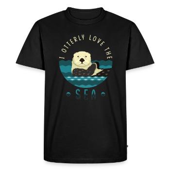 La loutre de mer dit un cadeau de loutre drôle - T-shirt Premium bio Homme - noir - Devant - Nico (187cm)