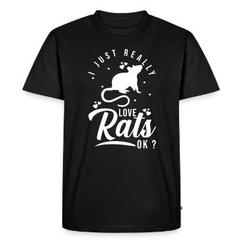 Gift for rat lovers - Men's Premium Organic T-Shirt - black - Front - Nico (187cm)