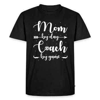 Maman de soccer Mère de jour Entraîneur le jour du match - T-shirt Premium bio Homme - noir - Devant - Nico (187cm)