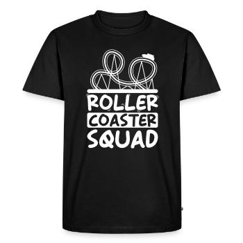 Groupe de parc d’attractions Rollercoaster Squad - T-shirt Premium bio Homme - noir - Devant - Nico (187cm)