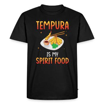 Tempura est mon plat préféré - T-shirt Premium bio Homme - noir - Devant - Nico (187cm)