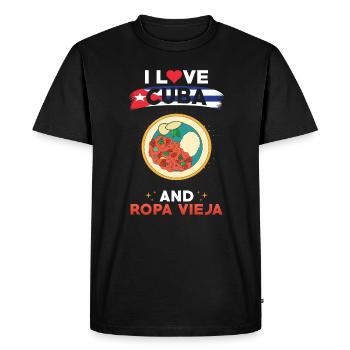 Ropa Vieja Cuba Cuban Cuisine - Men's Premium Organic T-Shirt - black - Front - Nico (187cm)
