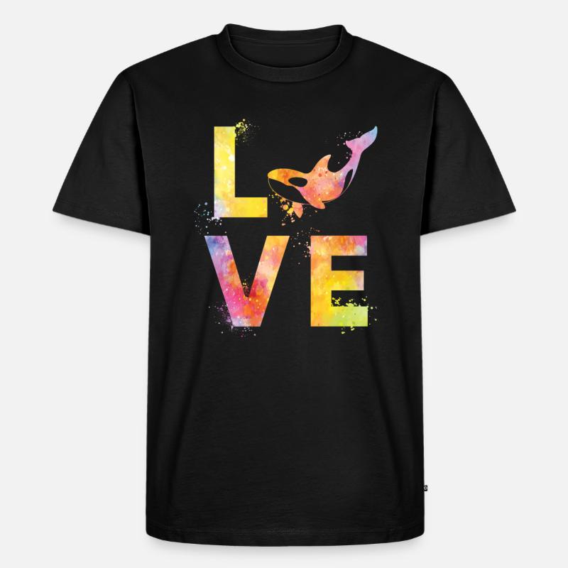 Orca liebe - Männer Premium Bio T-Shirt - Schwarz