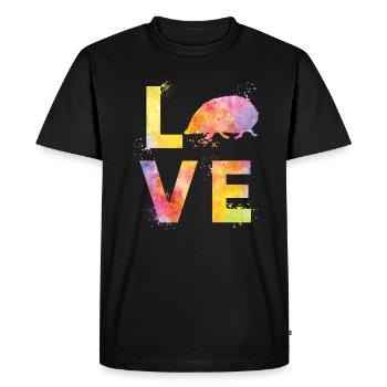 Hedgehog love - Men's Premium Organic T-Shirt - black - Front - Nico (187cm)