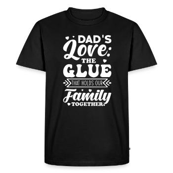 L’amour de papa est la colle qui colle notre famille. - T-shirt Premium bio Homme - noir - Devant - Nico (187cm)
