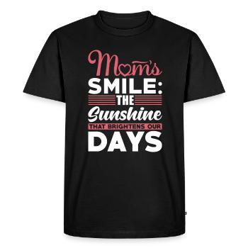 Maman Sourire Mère Amour Inspiration Cadeau - T-shirt Premium bio Homme - noir - Devant - Nico (187cm)